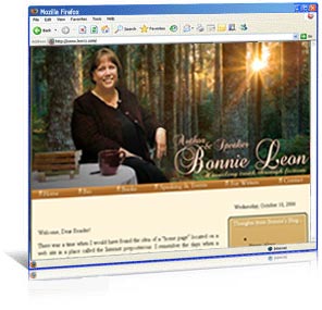 Custom web re-design for author Bonnie Leon