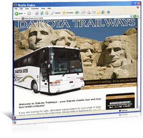 Custom web design for Dakota Trailways Bus Co.