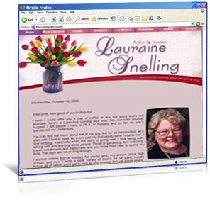 Professional website design for author Lauraine Snelling