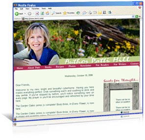 Garden web site design for author Patti Hill